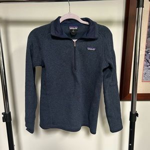 Patagonia Women’s Blue Thermal 1/4 Zip Pullover w Collar